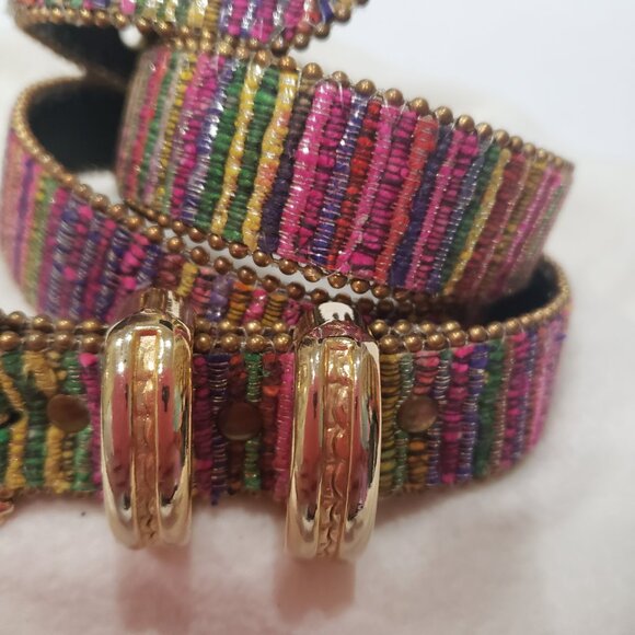 Elite Fresno California Women's Belt Vintage Size M Textured Made in USA Woven - Picture 2 of 8